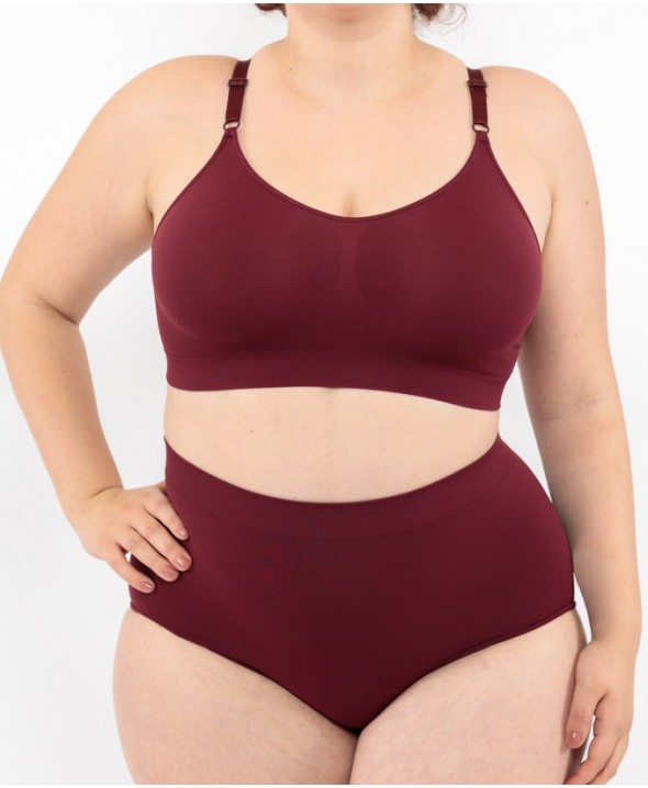 High Waist Briefs - Bordeaux