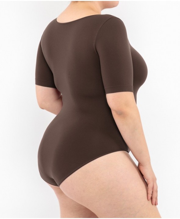 Short Sleeve Bodysuit - Coffee