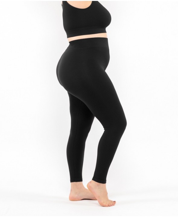 Ribbed leggings - Black