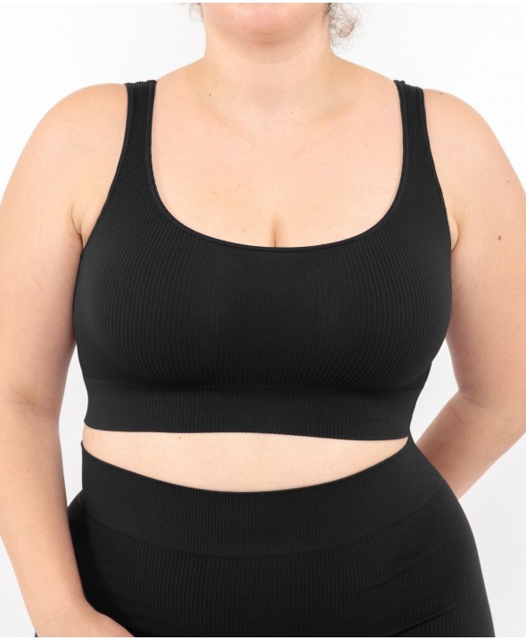 Ribbed bralette - Black