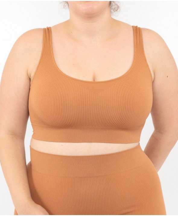 Ribbed bralette - Camel