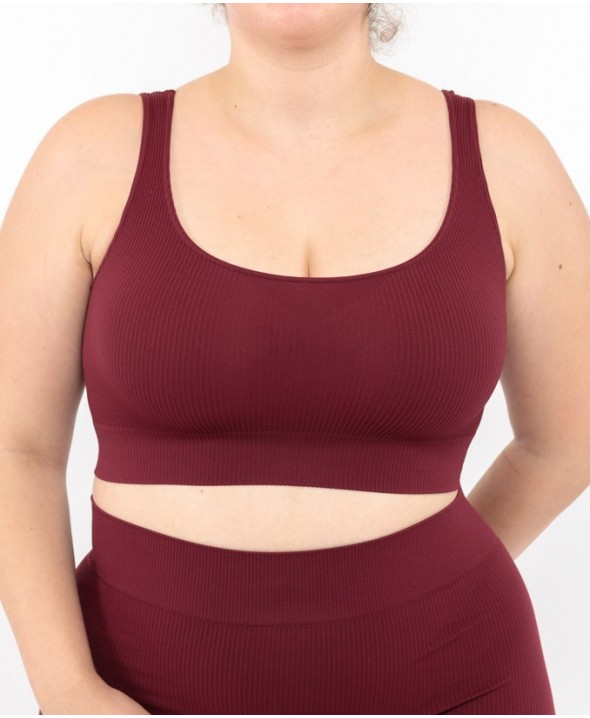 Ribbed bralette - Bordeaux