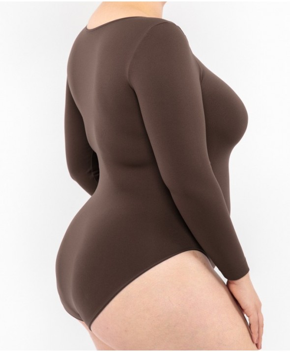 Long Sleeve Bodysuit - Coffee