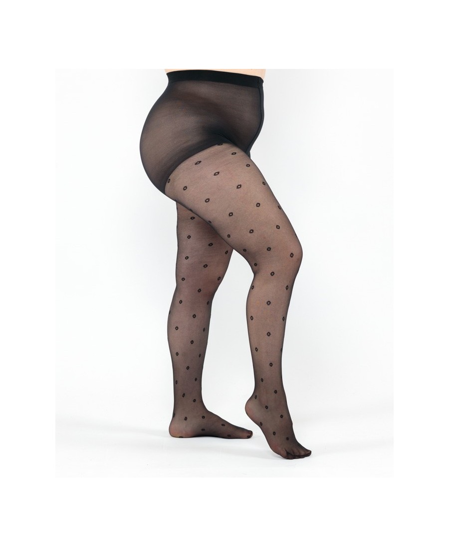 Light Dots with Hole Tights 30 DEN - Black