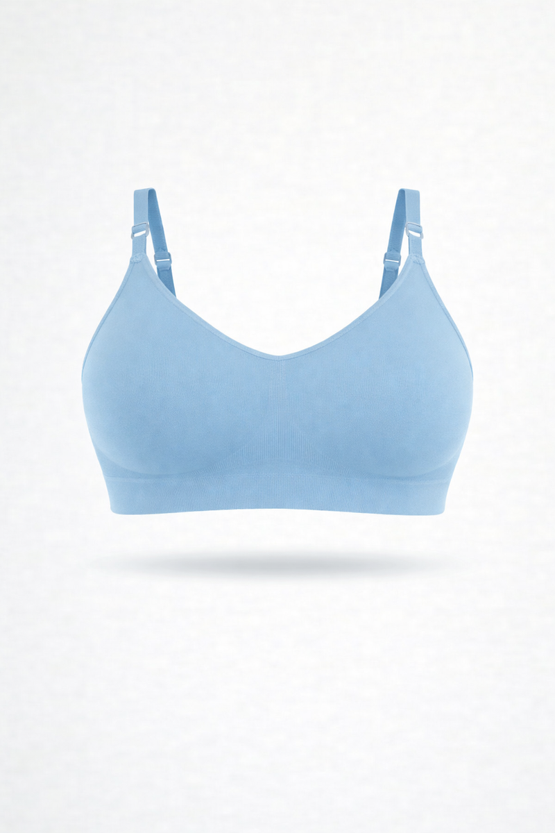 Bralette con Spallini Regolabili Blu Desaturato Curvy per Taglie Forti | Leela Lab