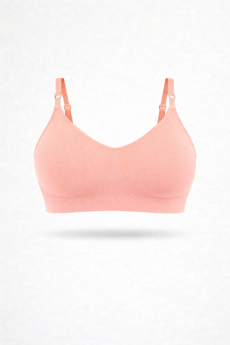 Bralette con Spallini Regolabili Corallo Curvy per Taglie Forti | Leela Lab