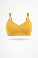 Bralette con Spallini Regolabili Ocra Curvy per Taglie Forti | Leela Lab