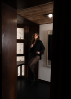 Collant Supermatte 90 Den Nero Curvy Indossato | Leela Lab