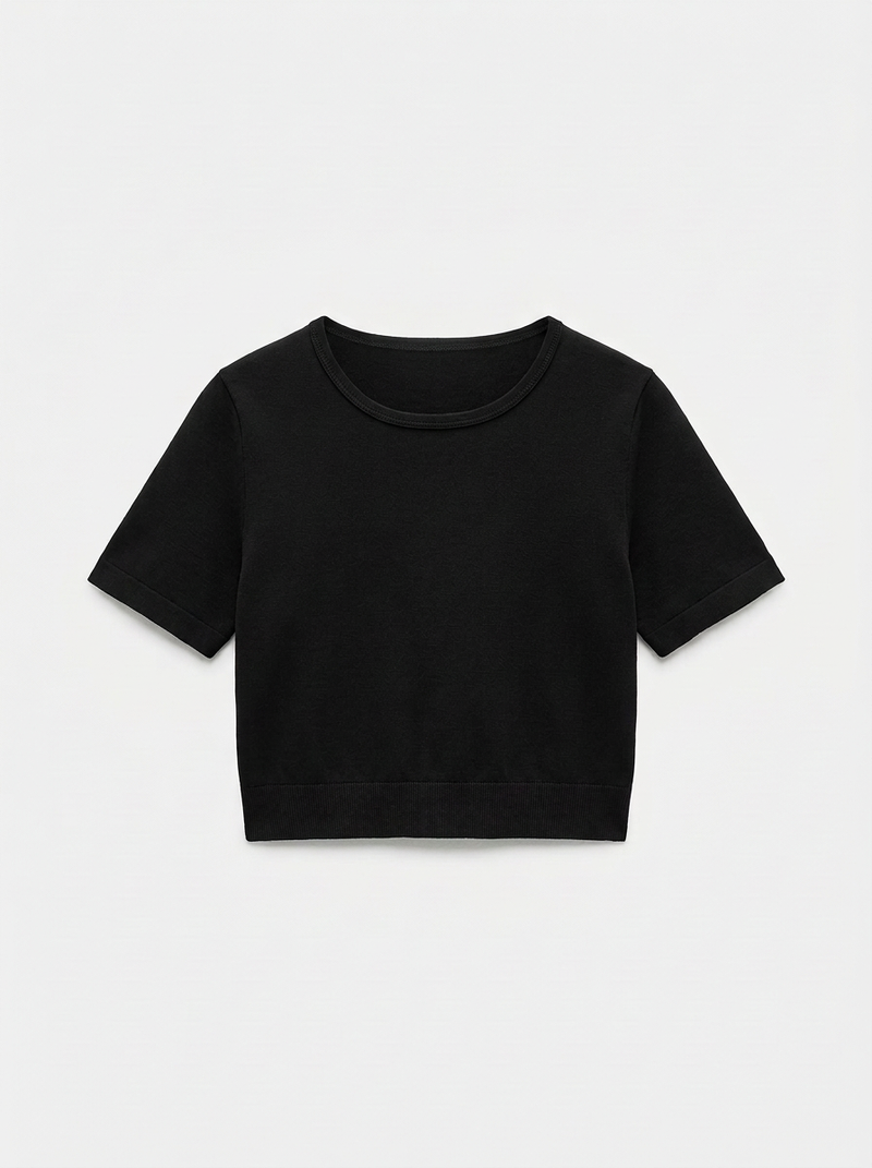Sports Crop Top - Black