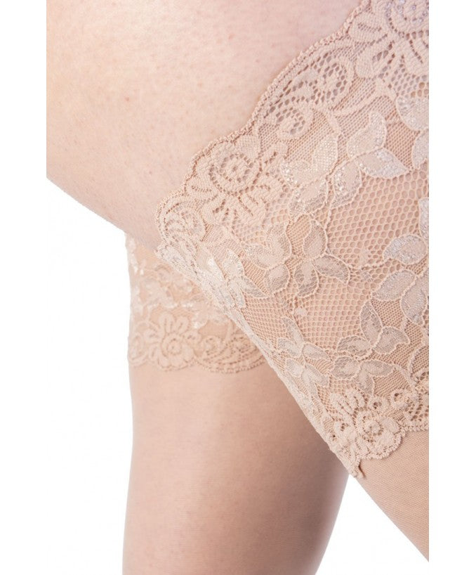 Autoreggente Light Balza Alta 30 DEN Cipria Curvy per Taglie Forti Plus Size | Leela Lab