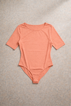 Body Manica Corta Corallo Curvy per Taglie Forti | Leela Lab