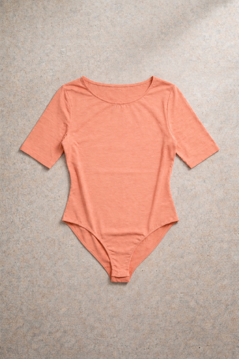 Short Sleeve Bodysuit - Coral