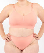 Bralette con Spallini Regolabili Corallo Curvy per Taglie Forti Plus Size | Leela Lab