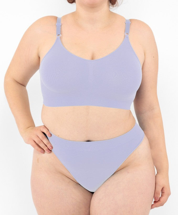 Bralette con Spallini Regolabili Lilla Curvy per Taglie Forti Plus Size | Leela Lab