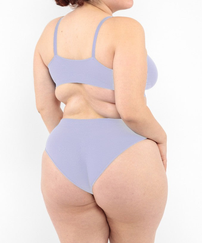 Bralette con Spallini Regolabili Lilla Curvy per Taglie Forti Plus Size Dietro | Leela Lab