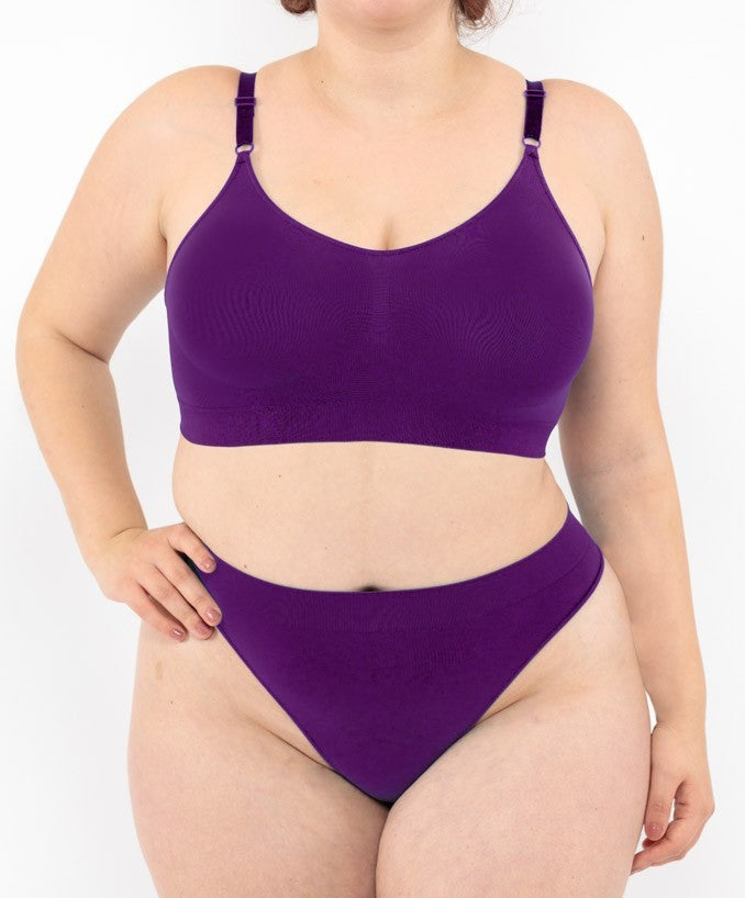 Bralette con Spallini Regolabili Viola Curvy per Taglie Forti Plus Size | Leela Lab