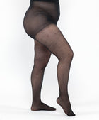 Collant Light Mini Pois 30 Den Nero Curvy per Taglie Forti | Leela Lab