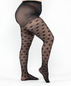 Collant Light Rombi 30 Den Nero Curvy per Taglie Forti | Leela Lab