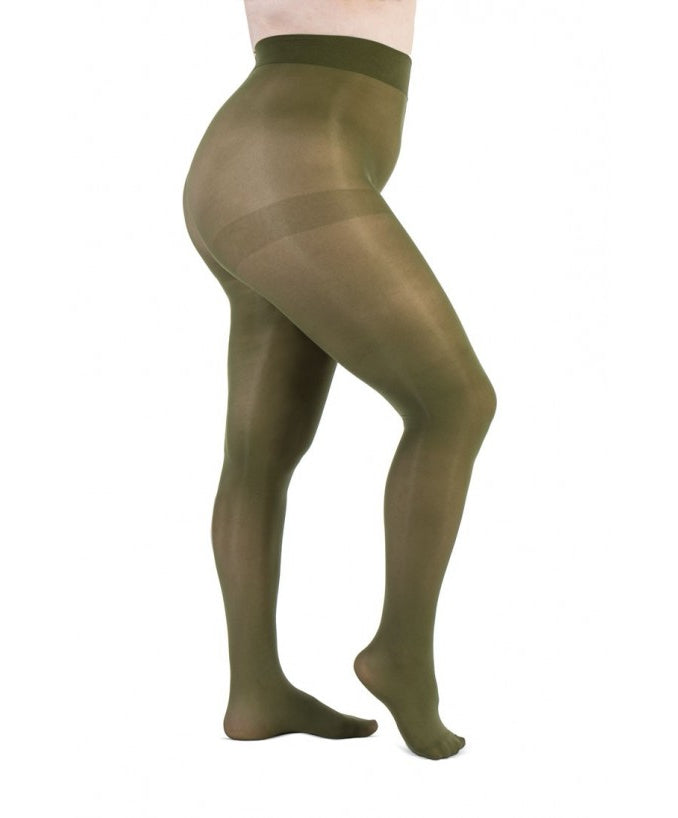 Collant Semimatte 50 Den Verde Militare Curvy per Taglie Forti | Leela Lab