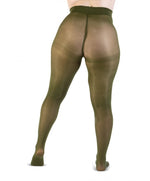 Dettaglio Collant Semimatte 50 Den Verde Militare Curvy per Taglie Forti | Leela Lab
