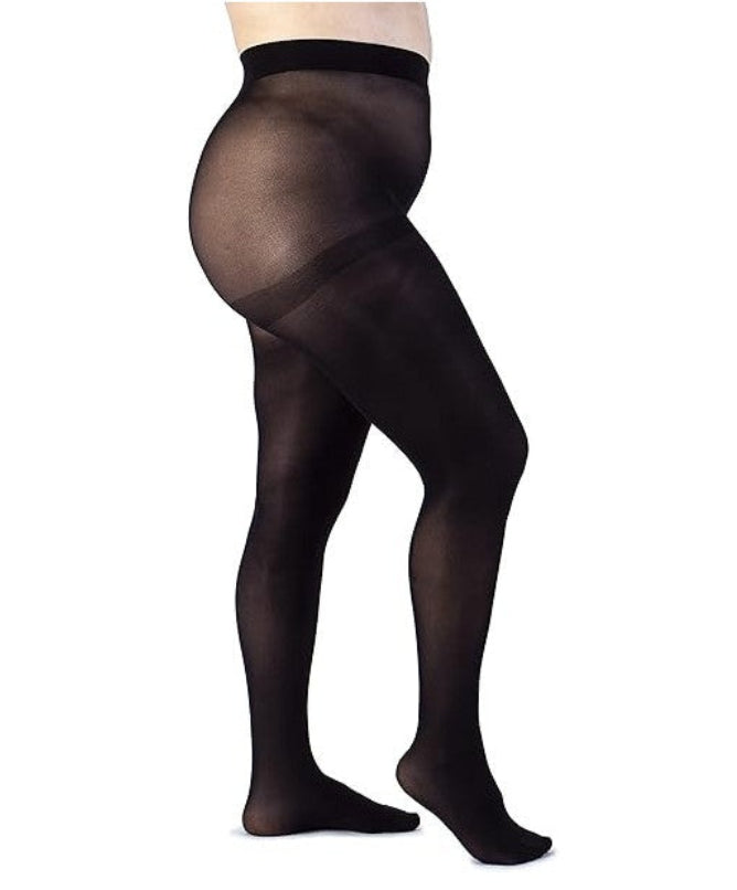 Collant Semimatte Recycled 50 Den Nero Curvy per Taglie Forti Plus size | Leela Lab
