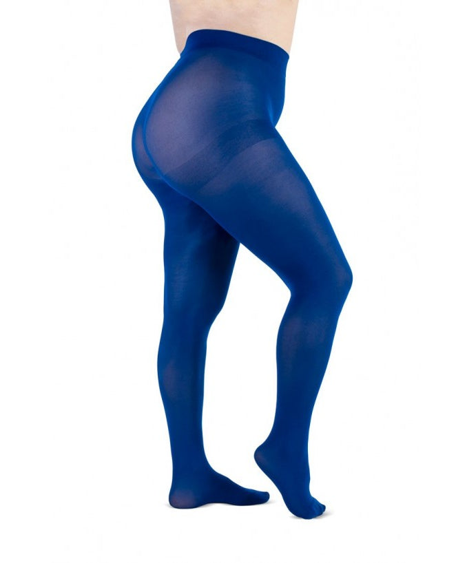Collant Supermatte 90 Den Blu Curvy per Taglie Forti | Leela Lab