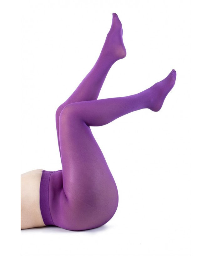Collant Supermatte 90 Den Viola Curvy per Taglie Forti Plus Size | Leela Lab