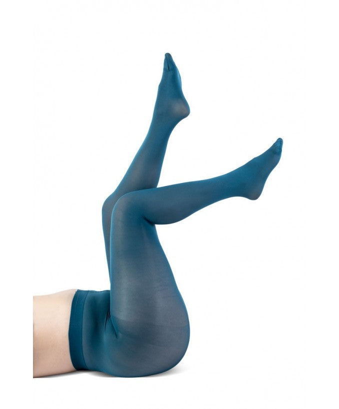 Collant Supermatte 90 Den Curvy Petrolio Plus Size | Leela Lab