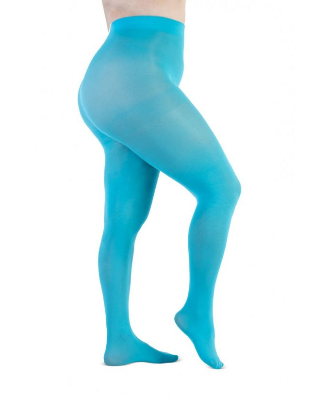 Collant Supermatte 90 Den Verde Acqua Curvy per Taglie Forti | Leela Lab