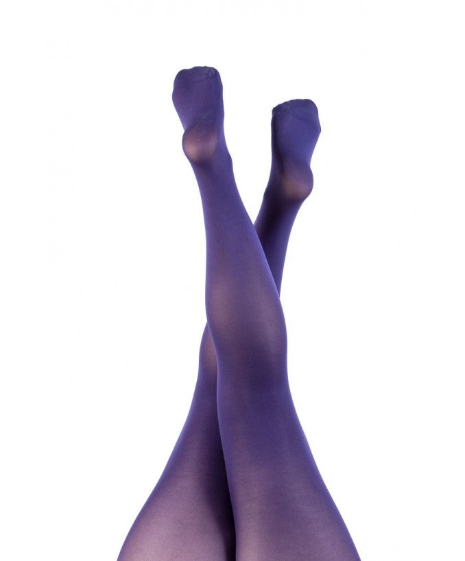 Dettaglio Collant Supermatte Recycled 90 Den Viola Curvy per Taglie Forti | Leela Lab