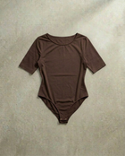 Short Sleeve Bodysuit - Coffee