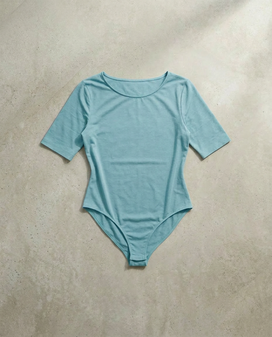 Short Sleeve Bodysuit - Aqua Green