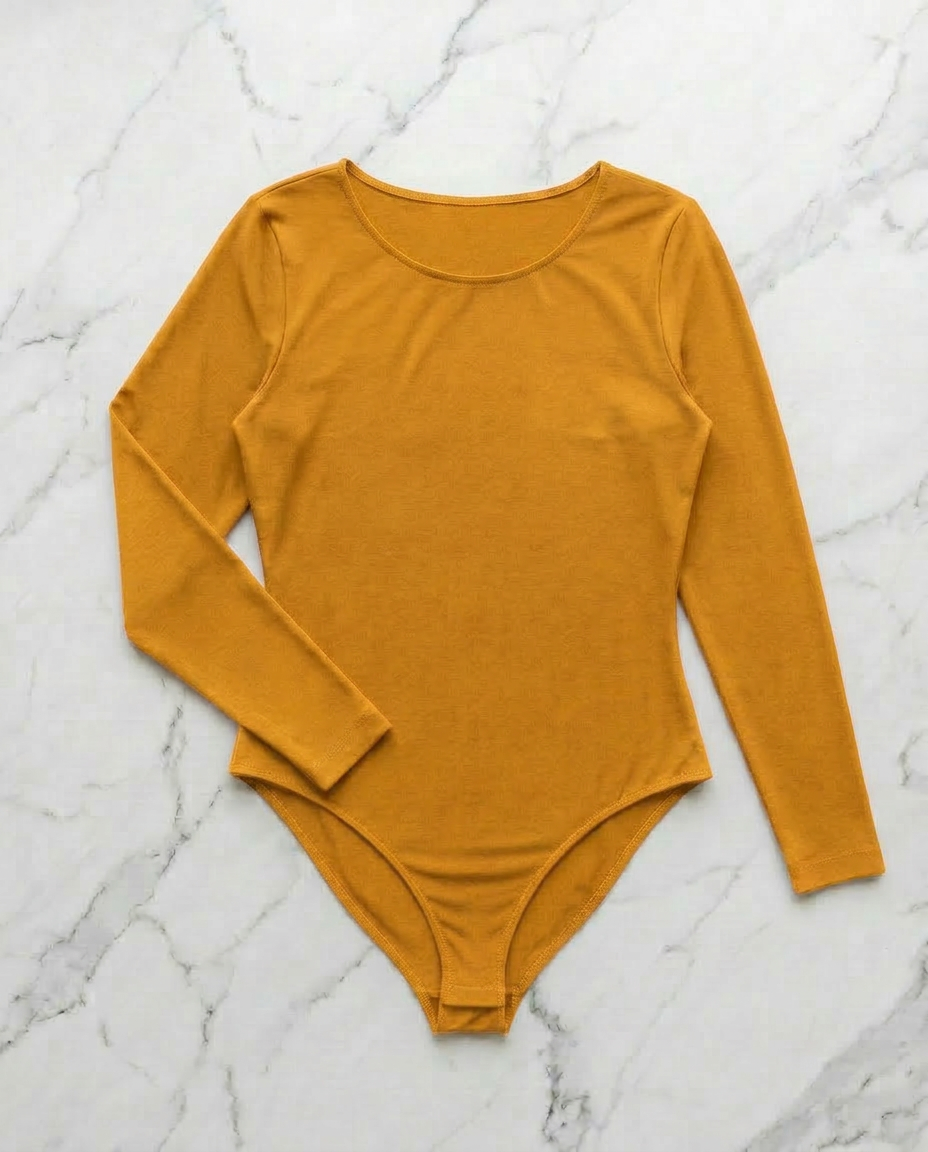 Long-sleeved bodysuit - Ochre