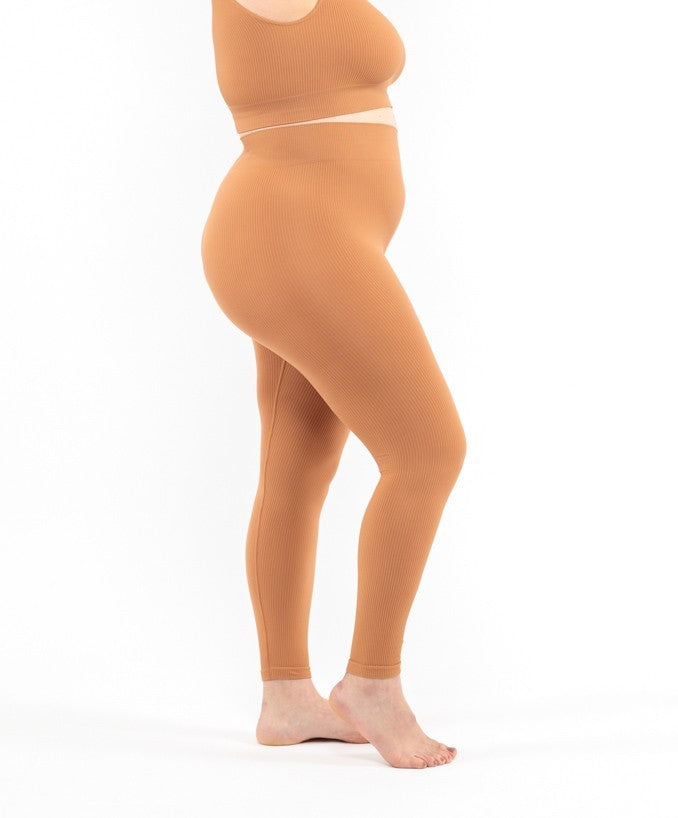 Ribbed Leggings - Camel