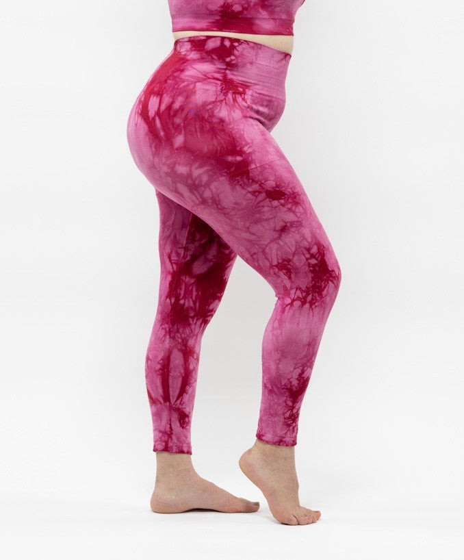 Sport Leggings with Pocket - Cherry Tie Dye