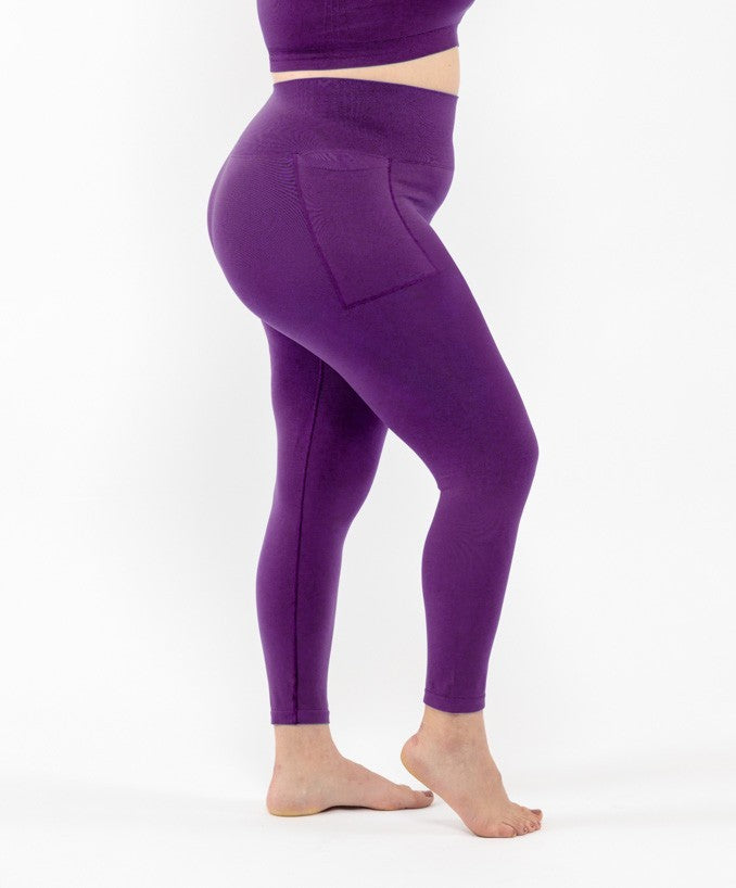 Sports Leggings with Pocket - Purple