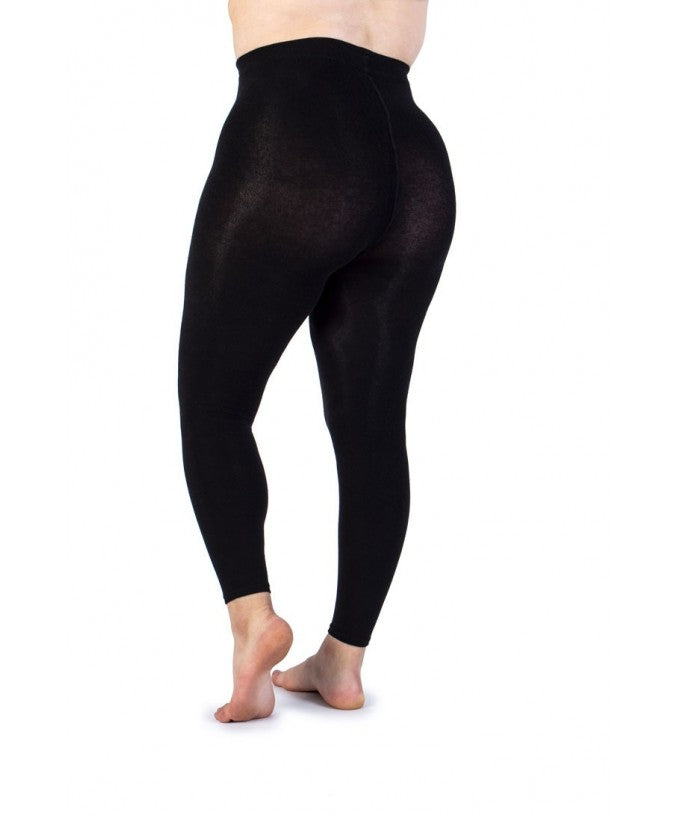 Leggings Supermatte in Cashmere 90 DEN Nero Curvy per Taglie Forti Plus Size | Leela Lab