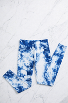 Sport Leggings with Pocket - Blue tie dye