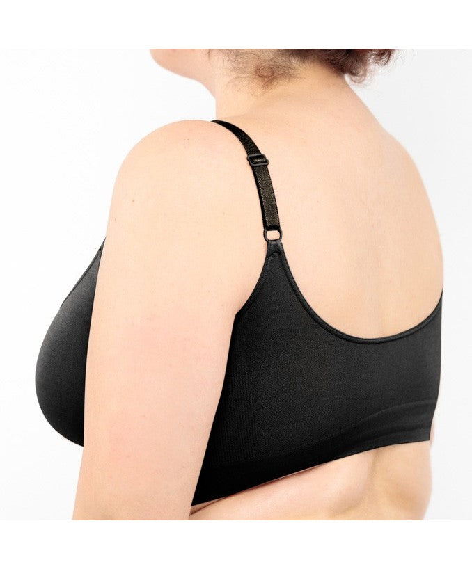 Dettaglio Reggiseno Contenitivo Nero Curvy | Leela Lab
