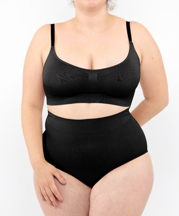 High-waisted shapewear briefs - Black