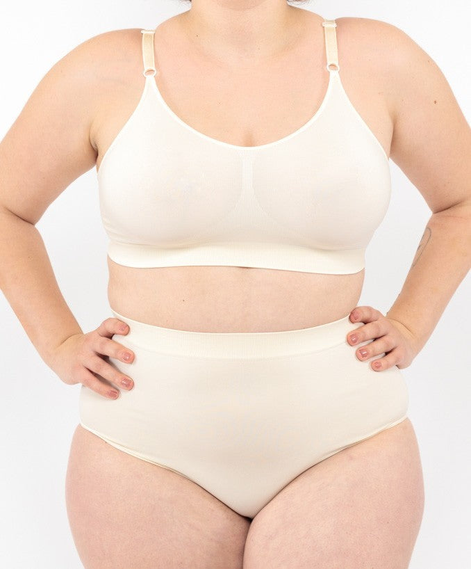 Slip vita alta cipria seamless curvy taglie forti 