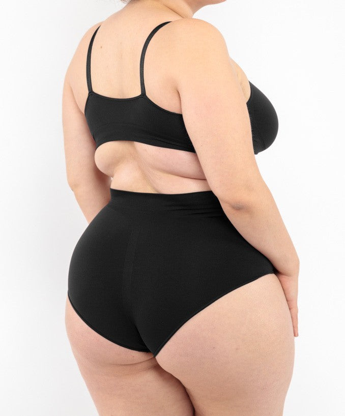 Slip vita alta nero seamless curvy taglie forti