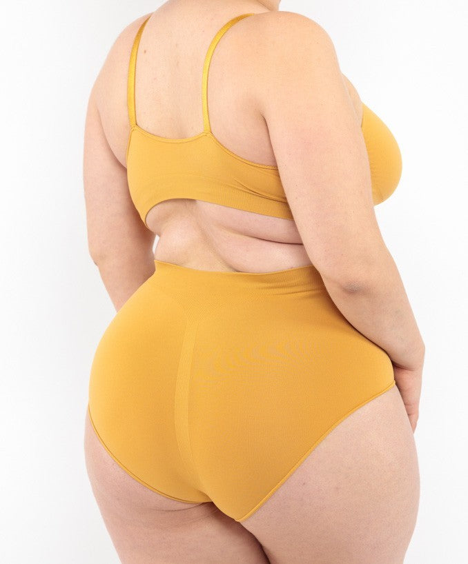Slip vita alta ocra seamless curvy taglie forti 