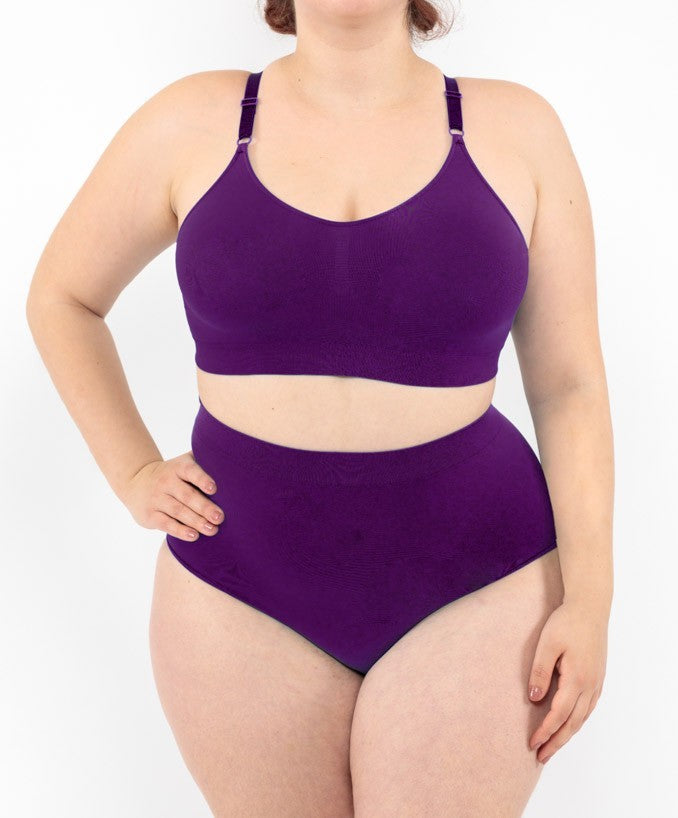 Slip vita alta viola seamless curvy taglie forti 