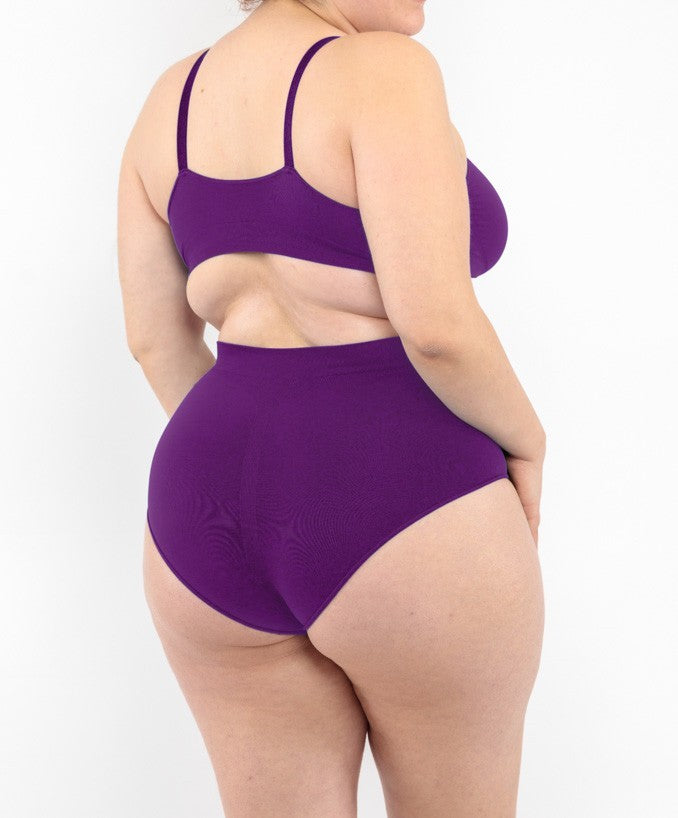 Slip vita alta viola seamless curvy taglie forti 