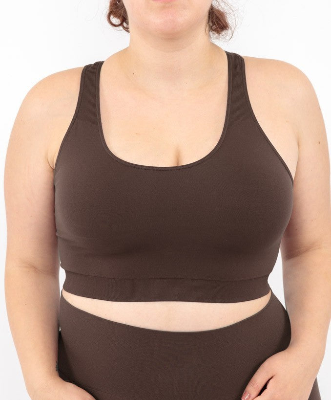 Sport Bralette Caffè Curvy per Taglie Forti Plus Size | Leela Lab