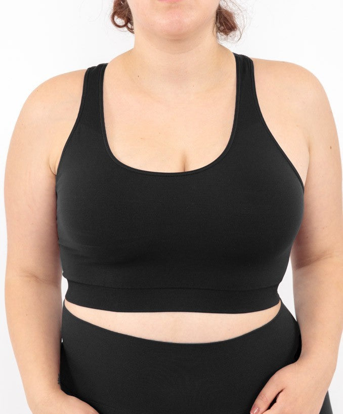 Sport Bralette Nero Curvy per Taglie Forti Plus Size | Leela Lab