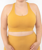 Sport Bralette Ocra Seamless Curvy - Vista frontale Taglie forti | Leela Lab