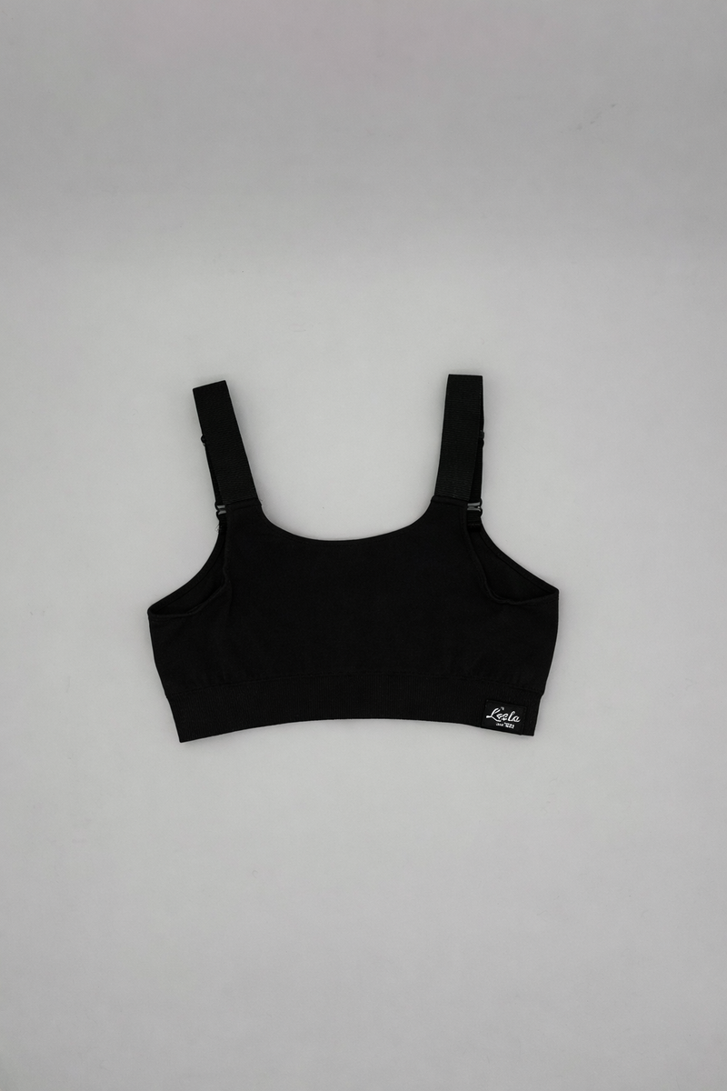 Top Sportivo Nero Curvy per Taglie Forti Alto Sostegno | Leela Lab